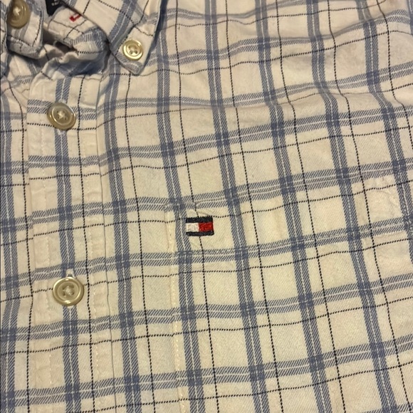 Tommy Hilfiger Blue and White Plaid Button Down Shirt - Picture 3 of 8